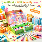 Loowoko LED Drawing Board for Kids, 16" Rechargeable Glow Drawing Tablet, with Color Lights, Adjustable Brightness, LED Drawing Pad, Gifts for Girls Boys Kids Children for Birthday Christmas Gift