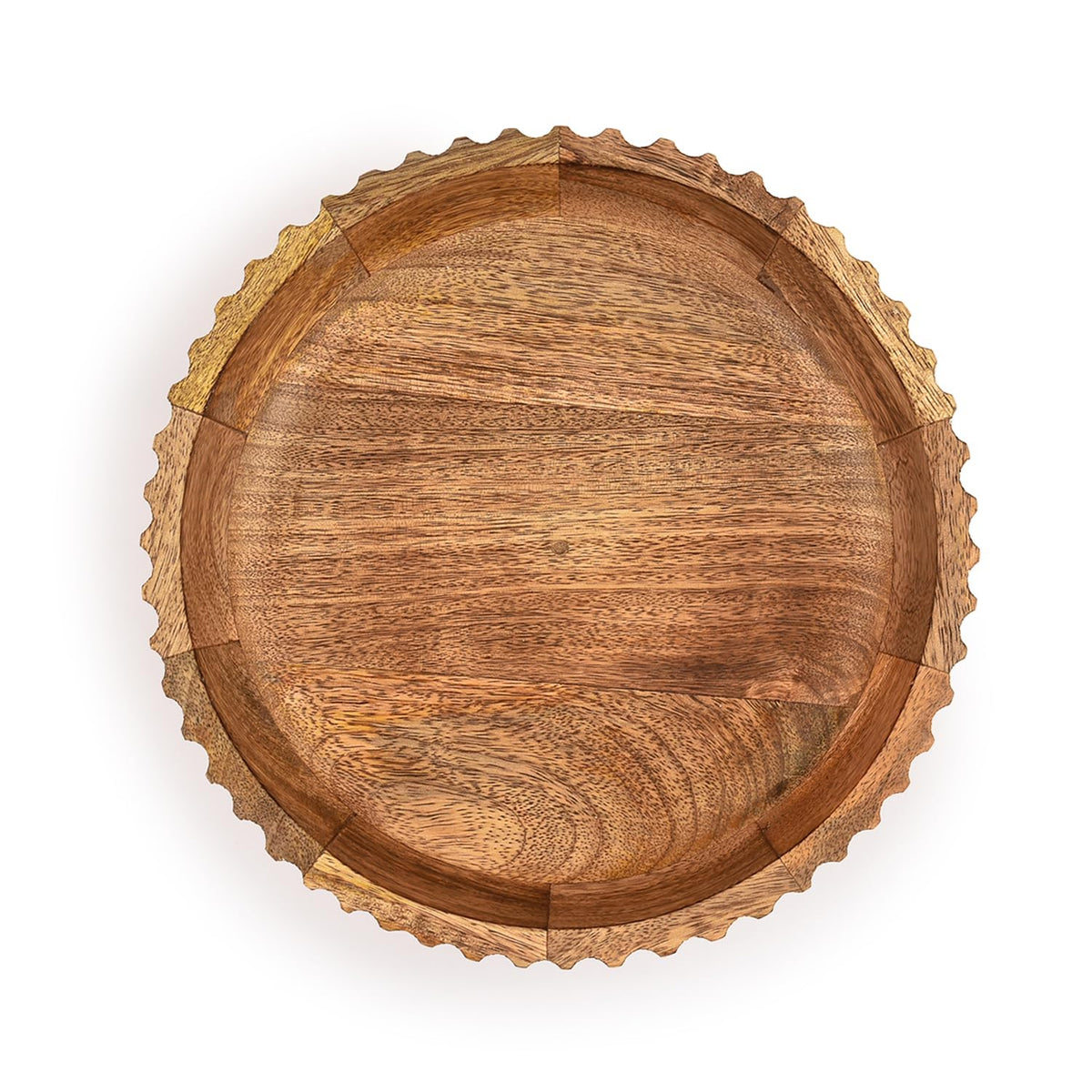Kimona Fruit Bowls Wood Fruit Bowl or Decorative Bowl for Table Décor for Kitchen Counter or Farmhouse Christmas Centerpiece (10" X 10" X 2.5")