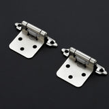 Ravinte 50 Pack (25 Pairs) 1/2 inch Overlay (Variable) Cabinet Hinges, Self-Closing Semi-Concealed Face Mount, Satin Nickel Decorative Hardware with Door Bumpers for Kitchen & Cupboard Doors, Silver