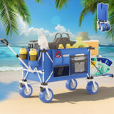 Holacamking 59"L Beach Wagon with 9×4" Big Sand Wheels, Expandable Tailgate
