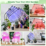 AURAZIGLI Led Grow Lights, 4 Heads Red Blue Plant Light with Clamp for Indoor Plants & Seed Starting, 10-Level Dimmable, Auto On Off, Timing 3 9 12Hrs