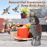 WonderField Fake Owl Decoys to Scare Birds Away-15.8 Inch, Rotating Head Sculptures, Nature Enemy Scarecrow Plastic Owl Statues, Bird Control and Pigeon Deterrent Outdoor for Outside, Patio, Yard