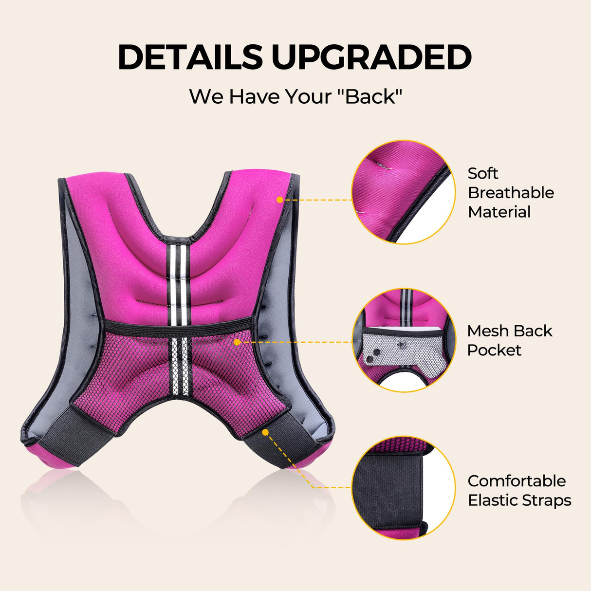 PACEARTH Weighted Vest, 4lb/6lb/10lb/12lb/16lb/20lb/25lb/30lb Weight Vest with Reflective Stripe, Body Weight Vests Adjustable for Men, Women Workout, Strength Training, Running, Walking, Jogging