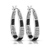 Savlano 14K Gold Plated Inside Out Crystal Hoop Earrings - Oval Shape Earrings for Women Comes with Gift Box