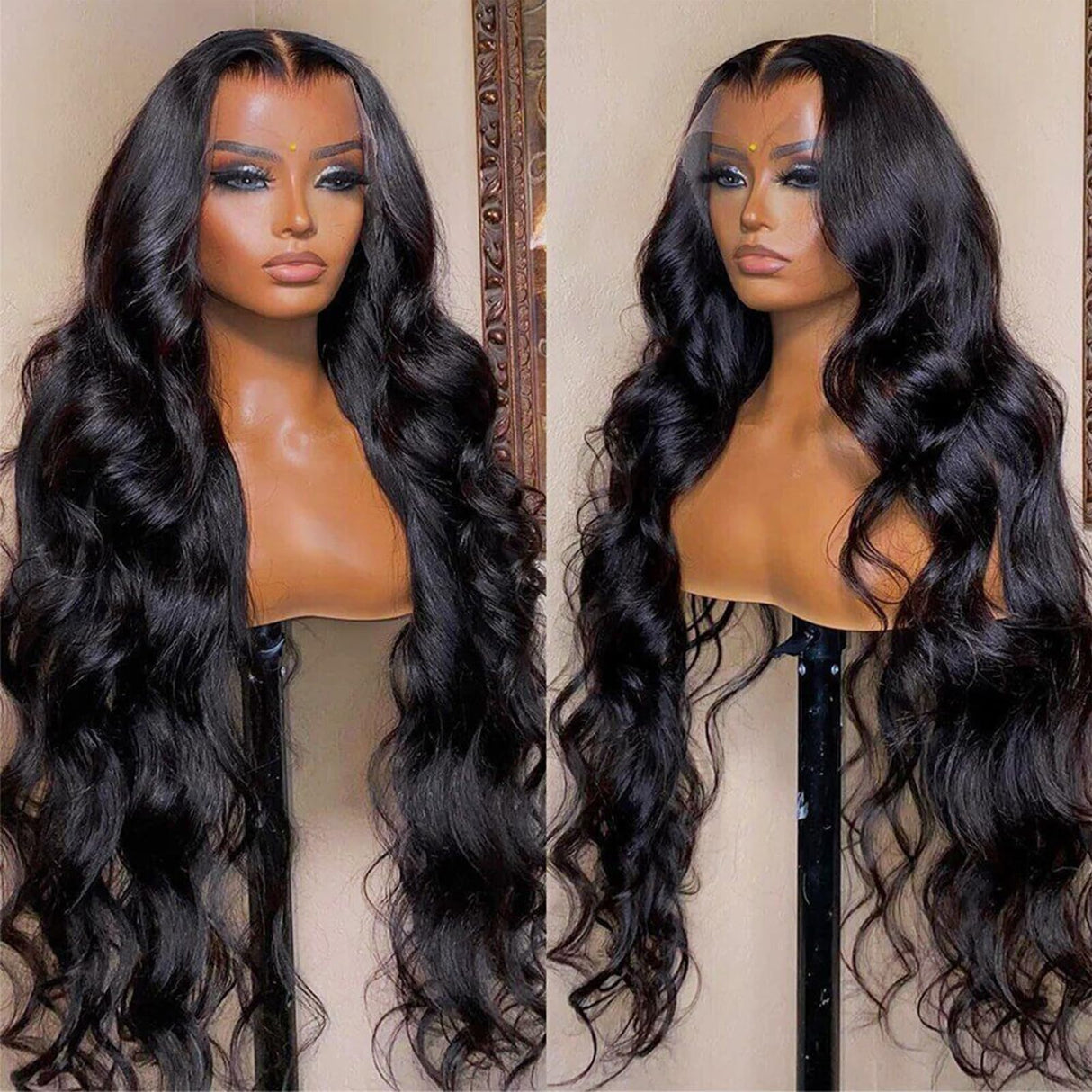 Lemoda 13x6 Full Lace Frontal Wig 200% Density Body Wave Lace Front Wigs Human Hair HD Transparent Lace Wig Pre Plucked with Baby Hair 14A Brazilian Virgin Human Hair Wigs for Women 26 Inch