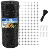 Jollybower Deer Fence Netting, 7 x 100 Feet Heavy Garden Netting Anti Bird Protective Net Reusable for Plants Fruit Trees Vegetables Against Birds Deer Squirrels and Other Animals