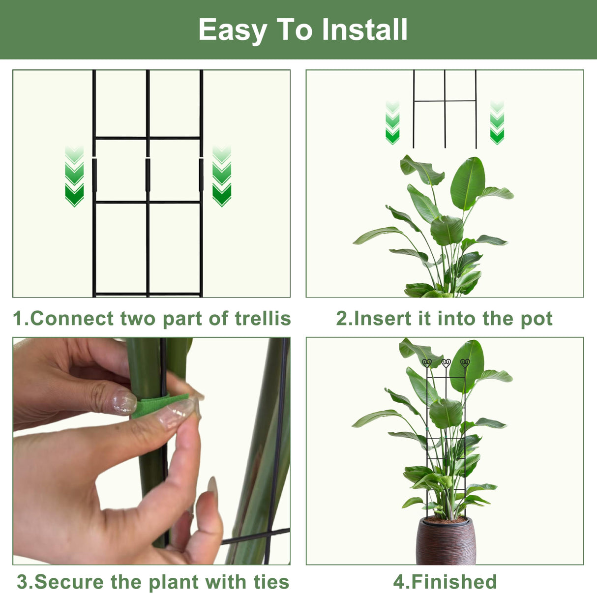 Coomin 32in Monstera Plant Support Trellis for Indoor Plants, 2P