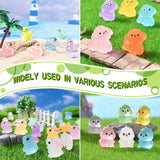 LJMBOEN 400pcs Luminous Mini Resin Animal in The Dark Tiny Miniature Figures Ornament Duck Frog Mushroom Owl Dog Rabbit Crab Dolphin Shell Fairy Garden Accessories Aquarium Landscape Bonsai Decor