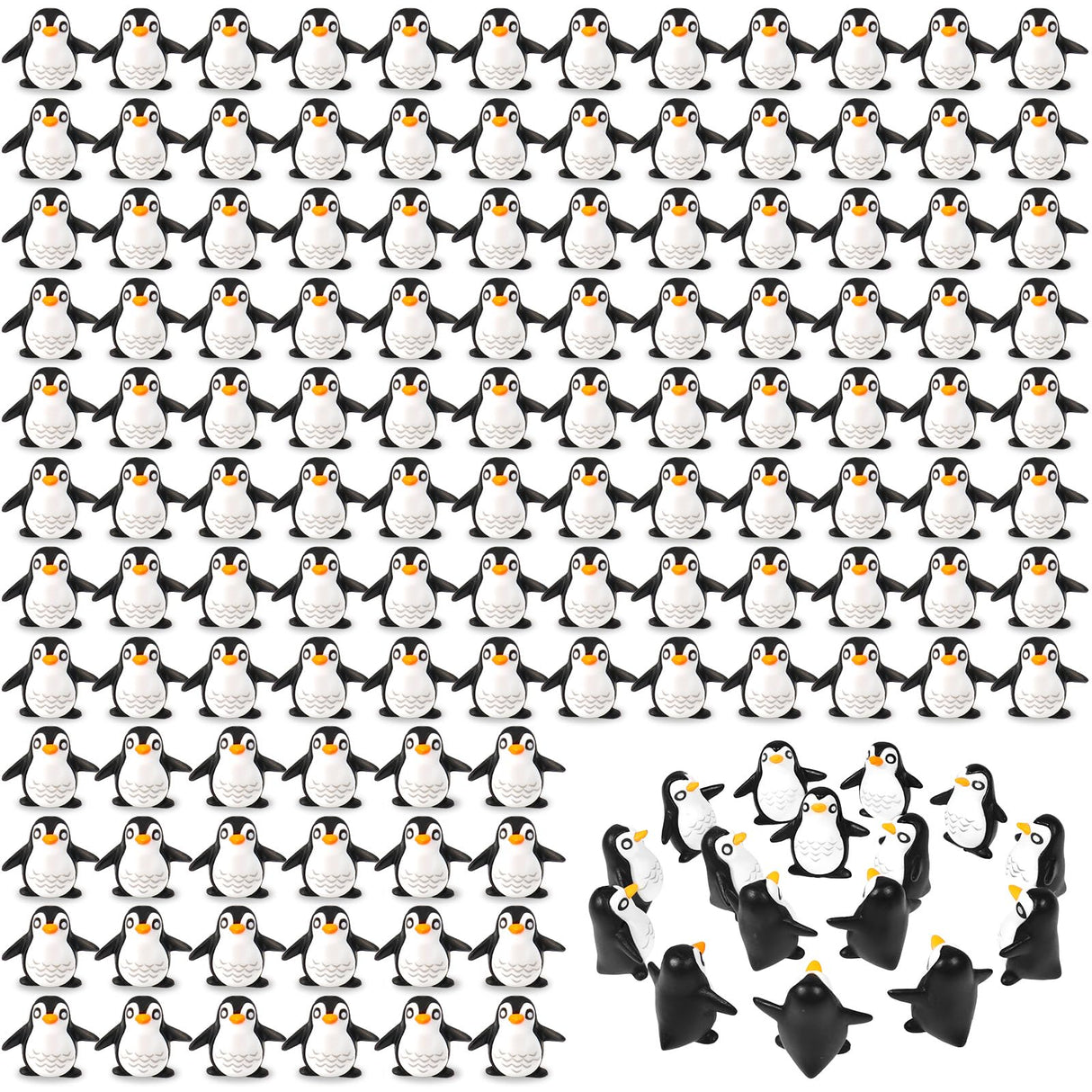 Bbiamsleep 130 Pcs Mini Penguin Figurines Mini Resin Penguins Winter Decor