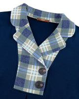 Gaharu Women Tunics: Warm Collared Button Lapel - Winter Sweatshirts Long Sleeve Sweater Shirts - Flowy Long Blouse Christmas Business Casual Plaid Tunic Tops for Leggings Blue Green Plaid XL