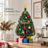 Small Mini Christmas Tree with Lights, 2 Ft Little Table Top Christmas Tree