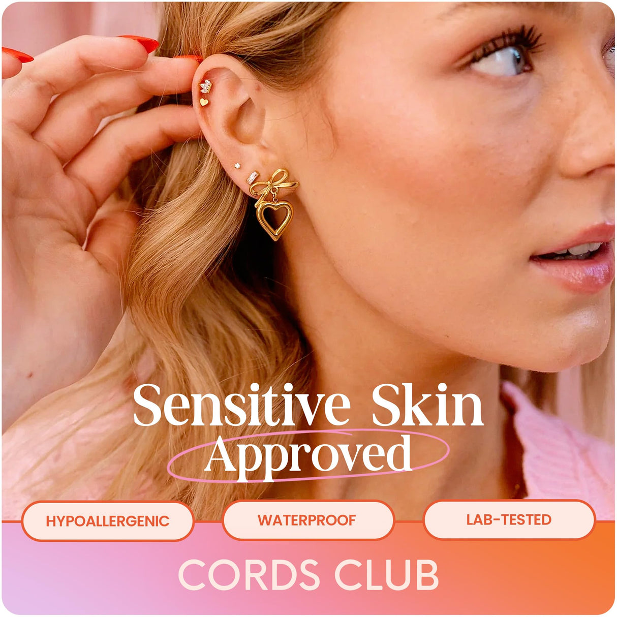 Cords Club Circle Flat Back Stud- Hypoallergenic Titanium Women's Earring