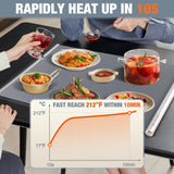 HAUSHOF Warming Mat for Food, Electric Extra Large Food Warming Mat for Countertop, Fast Heating Warming Tray for Buffets Party, 3 Level Temperature Heating Mat, Rollable, Portable, Auto Off