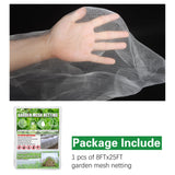SnugNiture Garden Netting, Ultra Fine Mesh, 8x24 FT, White, 3 Pack