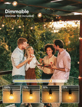 Outdoor String Lights 60 Feet G40 Globe Patio Lights with 32 Edison Shatterproof Bulbs(2 Spare), Waterproof Connectable Hanging Christmas Light for Backyard Porch Balcony Party Xmas Decor