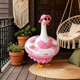 yuboo Summer Porch Goose Outfits Fits 23" Bikini Goose Outfits with Swimming Ring, Sunglasses, Hat and Skirt Hawaiian Porch Goose Clothes Costume for Outdoor Patio Yard Decor Pink