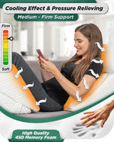 Lunix 6pcs Orthopedic Bed Wedge Pillow Set, Post Surgery Memory Foam for Back, Neck, and Leg Pain Relief, Adjustable Sitting Pillow for Sleeping, Acid Reflux and GERD, Hot Cold Pack, White