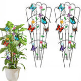 LEIFIDE 2 Pcs Butterfly Trellis for Climbing Plants Indoor 33in Small Climbing Outdoor Plant Potted Supports Expandable Metal Heavy-duty Rustproof Trellis for Monstera Bamboo Pothos Pot Vegetable Rose