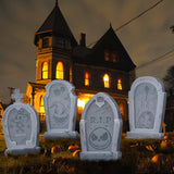 Jack Sally Tombstones Yard Signs, 17 Inch Gravestones Set Scary Halloween Decor Christmas Nightmare Halloween Decorations Outdoor Before Lawn Garden RIP Pumpkin Yard Stakes Outside Graveyard, Not Foam