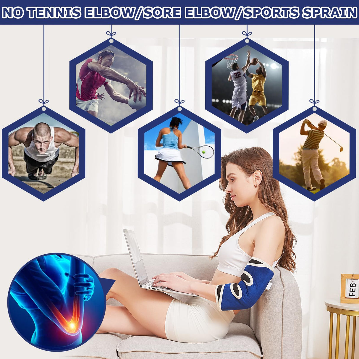 CAMECO 1 PACK Heated Elbow Brace for Tendonitis and Tennis Elbow, Arm Heating Pad Wrap for Arthritis Bursitis, Joint Pain Relief, Heating Pad for Forearm, 86℉ - 158℉, 10-90min Auto-Off