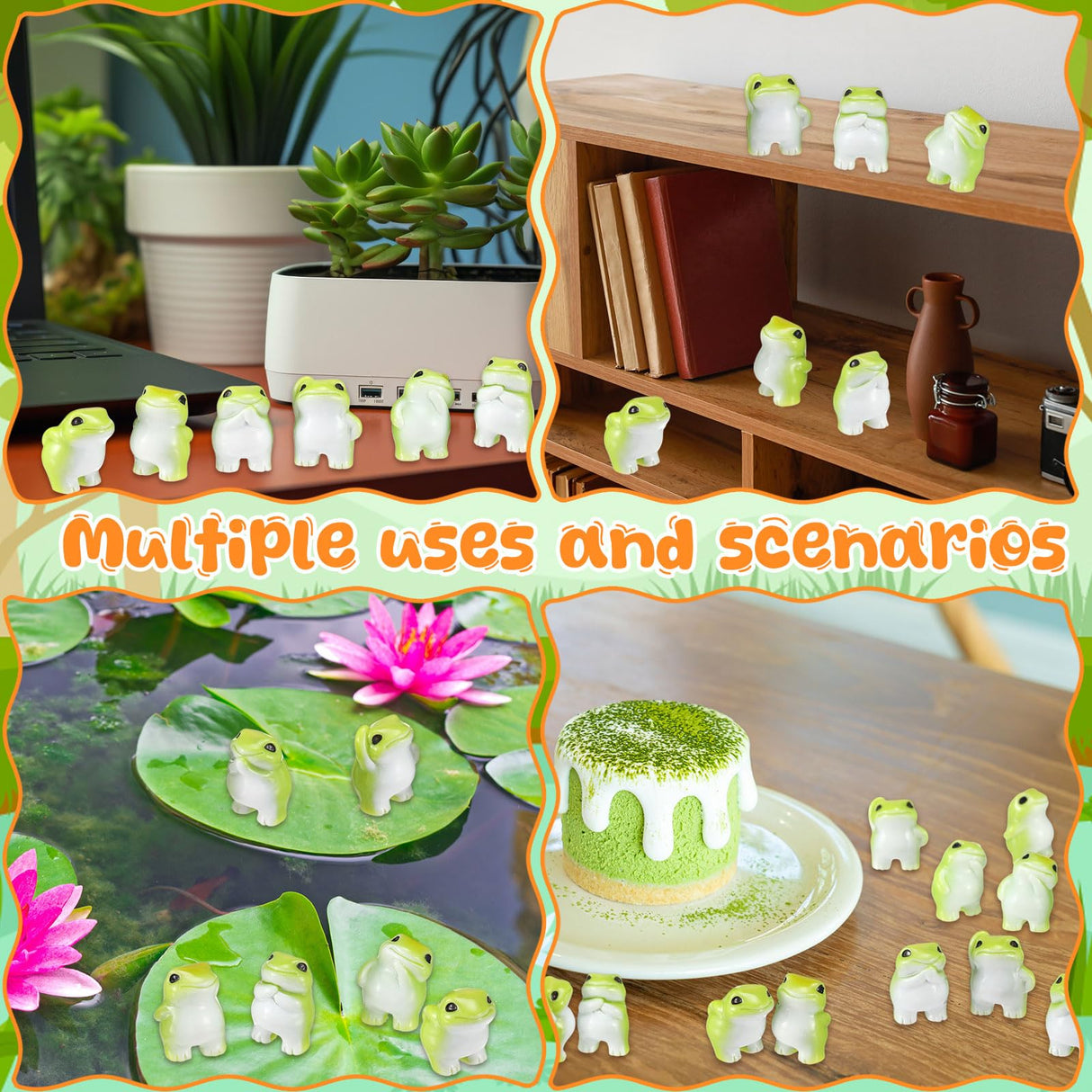 Novabright 30 Pcs Mini Resin Frogs Figurines Small Mini Frogs Figurines to Hide Bulk Miniatures Frog Statue Gift for Home Desktop Miniature Fairy Garden Dollhouse Outdoor Decoration for Summer Party