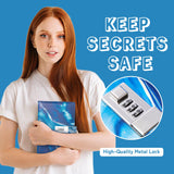 CAGIE Diary with Lock for Girls, A5 Password Refillable Lined Journal Kit Locked Diary, Cute Stuff Christmas Birthday Gifts for Girls 6 7 8 9 10 11 12 13 14 Year Old Girl, Teen Girl Gifts, Blue