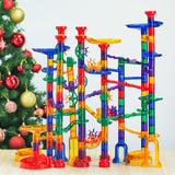 JOYIN 207Pcs Glowing Marble Run, Construction Building Blocks Toys with 5 Glow in The Dark, STEM Toy for Boys and Girls, Educational Toy, Gift for Christmas