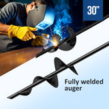 30 inch Ground Anchors Heavy Duty Screw in - Kit of 4 Fully Welded Earth Anchors - Long Spiral Tie Down Stakes for Swing Set Shed Trampoline Canopy Tree Tent - High Wind Anchor - Sand Auger Stake