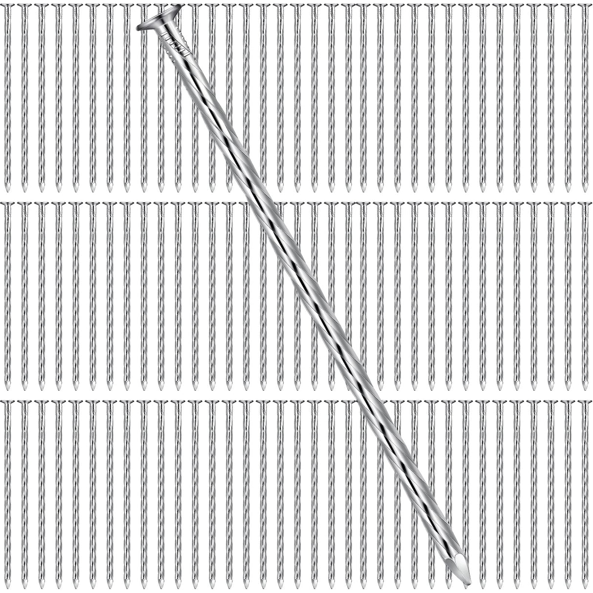 Nuenen 225 Pack 6 Inch Spiral Metal Landscape Spikes Artificial Turf Stakes Galvanized Grass Nails Heavy Duty Landscape Edging Anchoring Spikes for Artificial Turf Weed Barriers Paver Carpentry Tent