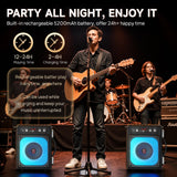 HWWR Karaoke Machine with 2 Mics for Adults & Kids, Stage Subwoofers Set