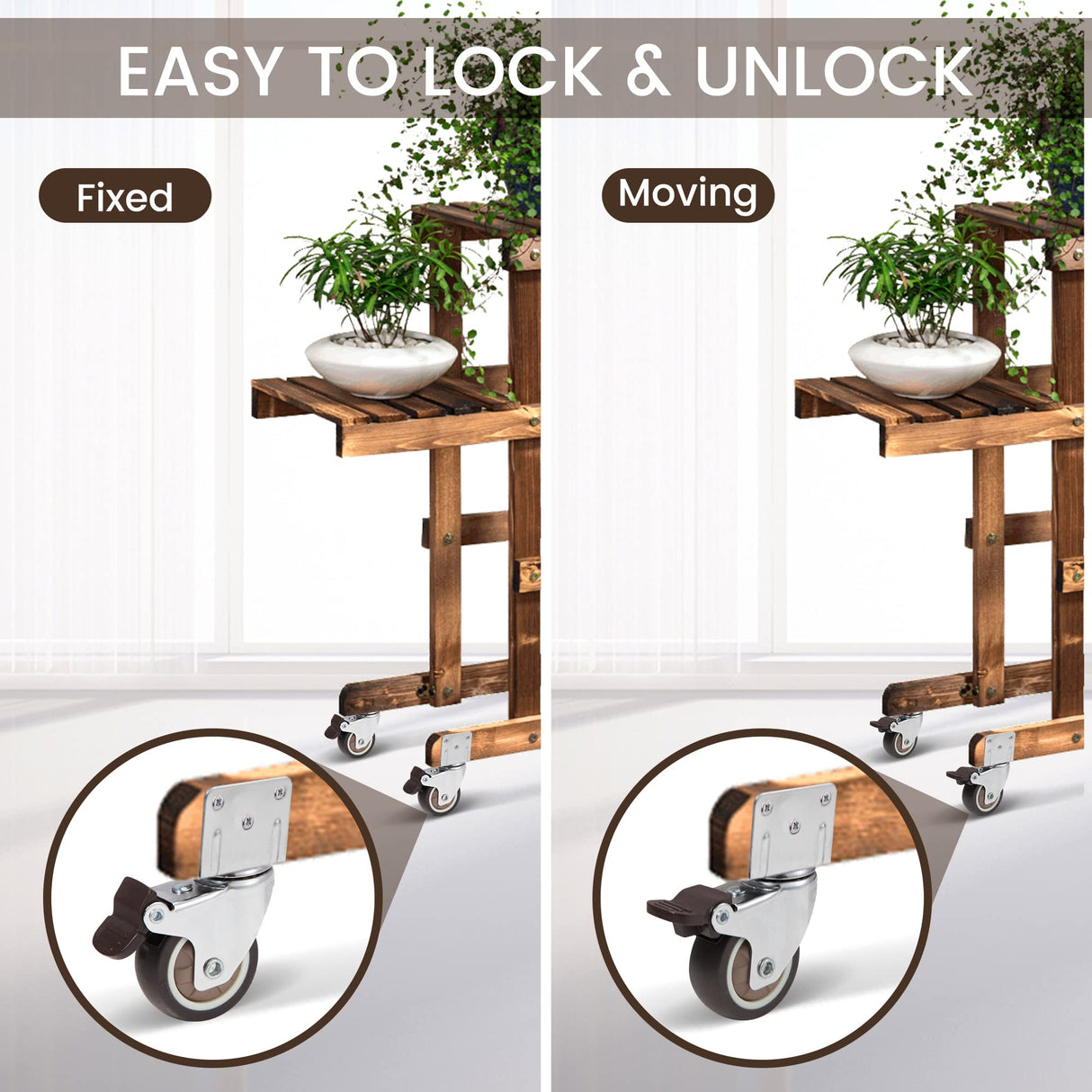 Nefish Side Mount Casters 2 Inch L-Shaped Small Rubber Caster Set of 4, Ball Bearing 360 Degree Plate Swivel Castors Wheel 600 LBS, Casters Wheels for Furniture, Baby Bed, Kitchen, Cabinet, Table