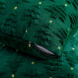 Softalker Christmas Throw Pillow Covers 22 x 22 Inch Set of 2, Xmas Winter Christmas Tree Faux Fur Cushion Covers, 3D Embroidered Pillow Cases for Couch Bedroom Living Room Decor, Green