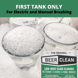 BEER CLEAN Diversey 990224 Low Suds Glass Cleaner for Electric Brushing, Portion Control Bar Glass Washing Powder, Unscented, Packet, 0.5-Ounce (Pack of 100)