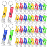 Jexine 100 Pcs Mini Flashlight Keychain Bulk Assorted Colors Torch Keyring Flashlights LED Small Keychain Light Hiking Camping Christmas Party Favors(Bright)