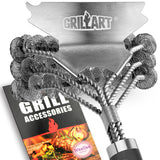 Grill Brush & Bristle Free Outdoor BBQ Scraper, Safe 18'' Stainless Cleaner