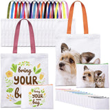 MAFYE 30-Pack Sublimation Blanks Tote Bags, 15 Canvas Tote & 15 Makeup Bags