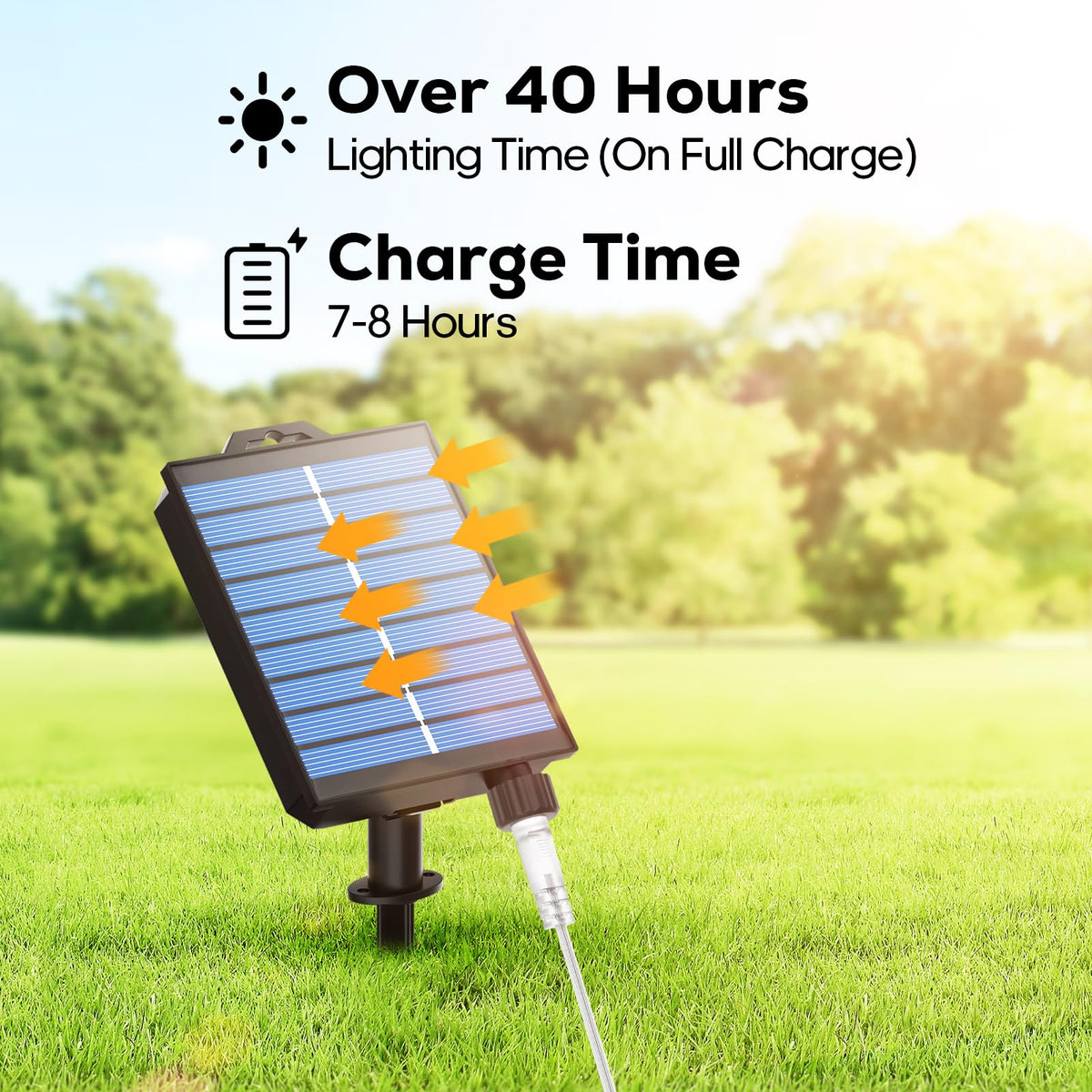 ICRGB Solar Lights Outdoor, 66FT 200LED 1800mah Solar Rope Lights with ...
