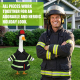 VercanMonth Porch Goose Outfit for 23‘' Porch Goose Geese Statue Halloween Clothes Costume Yard Patio Lawn Garden Decor(Firefighter)