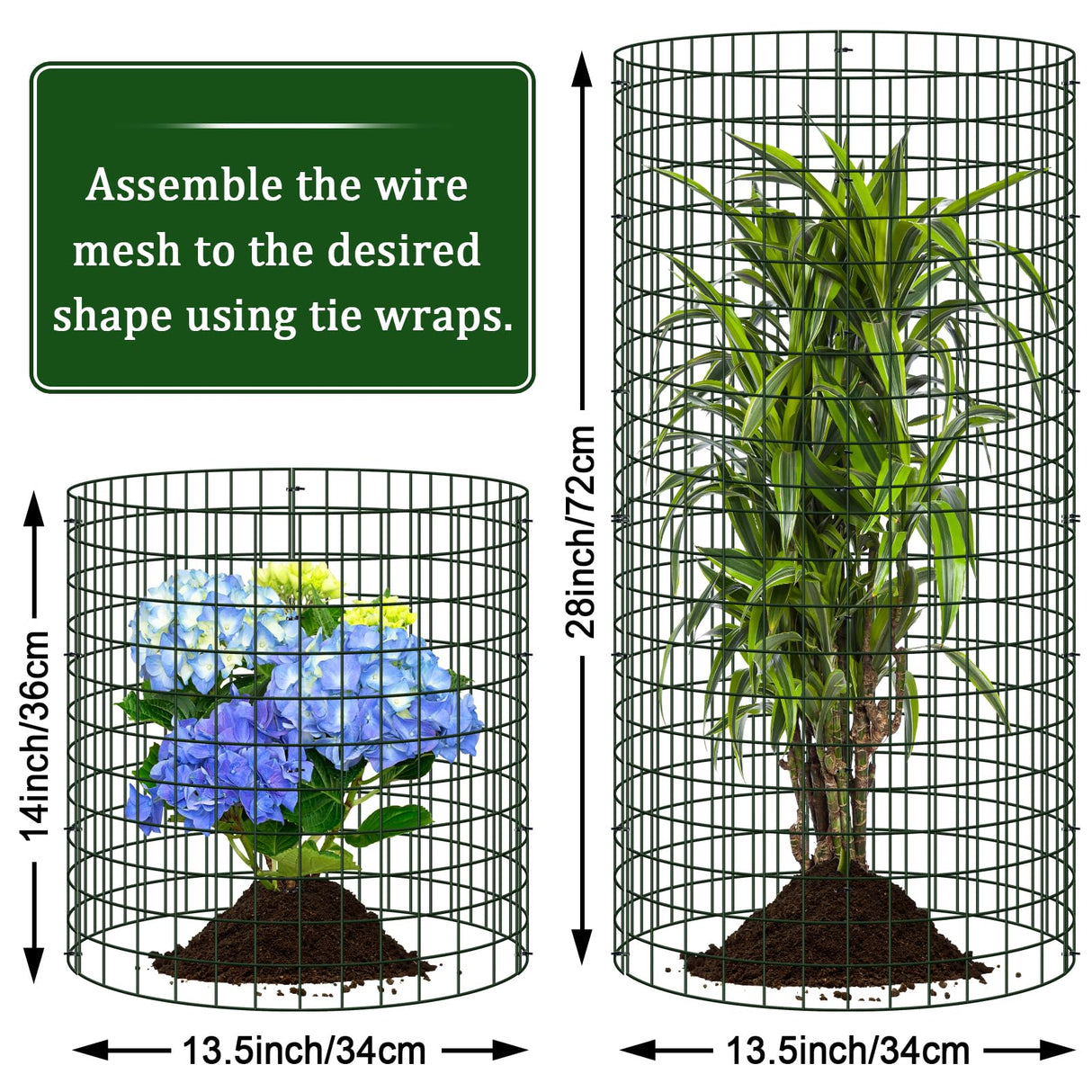 30 Pcs Plant Protectors from Animals, 13.5" X 14" Wire Plant Protector Cage