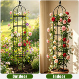 Garden Obelisk Trellis for Climbing Plants Outdoor 6 Ft Rose Bush Round Trellis for Pots Rustproof Metal Pipe with Plastic Coated Plant Flower Trellises for Clematis Vine Jasmine Support