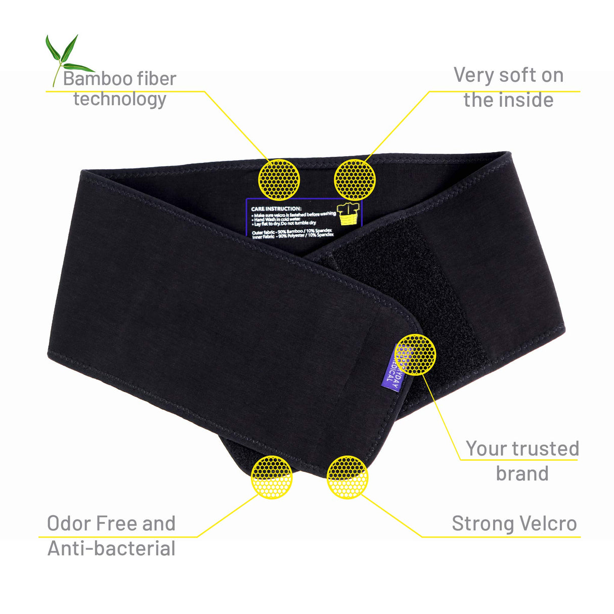 Everyday Medical Broken Rib Brace for Men and Women - Bamboo Charcoal Rib Support Compression Brace - accelerates The Healing of Cracked, Dislocated, Fractured and Post-Surgery Ribs - XLarge