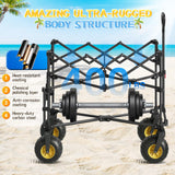 CAtArt Beach Wagon with Big Wheels for Sand, 400LBS Foldable Wagons Carts