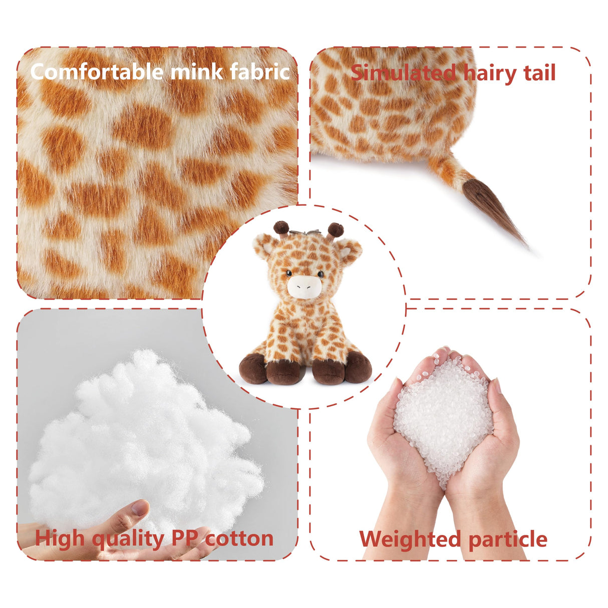Niuniu Daddy 14" | 3.5 Pound Giraffe Weighted Plush Stuffed Animal, Heavy Giraffe Pillowfort Toys for Kids Adults, Weighted Beads for Stuffed Animals Body Pillow for Gift Birthday Christmas Holiday
