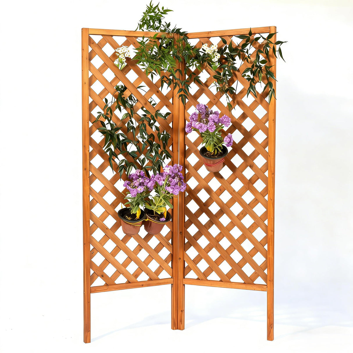 Sciengarden 2 Pack Wood Garden Decor Trellis for Climbing Plants Outdoor
