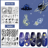 Biutee Nail Stamper Kit 15pcs Nail Art Stamp Plate 8pcs Stamp Gel Polish 1pcs Nail Stamper Scraper Set with Storage Bag, Nail Stamp Template Kit Flower Lace Animal Star Halloween Christmas Design