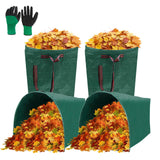 4Pack 40 Gallon Dustpan Type Lawn Bags Reusable Collapsible Heavy Duty Leaf Bags Yard Waste bags Collecting Leaves Lawn Grass Branches