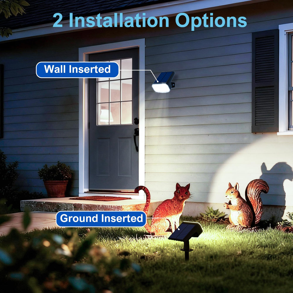 JEJOT Solar Lights Outdoor Waterproof IP65, Super Bright LED with Lens, 6500K 2 Lighting Modes, Solar Powered Yard Garden Solar Spot Lights for Outside Landscape Auto On/Off - 6 Pack
