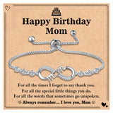 RAYSTAR Birthday Gifts for Mom from Daughter/Son, Happy Birthday Moms Card, Mom Birthday Gifts, Cool Mother Bday Presents Ideas Infinity Love Bracelets for Mum