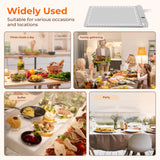 Graphene Warming Mat for Food, Electric Warming Tray with 6 Temp & 6H Timer, 300W Full Surface Heating, Waterproof Foldable Mat for Countertop, Parties, Buffets, Home Use (Light Gray)