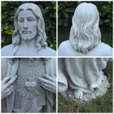 BC Catholic Sacred Heart of Jesus Statue, 24.5" H Large Jesus Christ Statue, Catholic Outdoor Statue for Garden Yard Patio Lawn Hallway, Handpainted Religious Gift for Father's Day